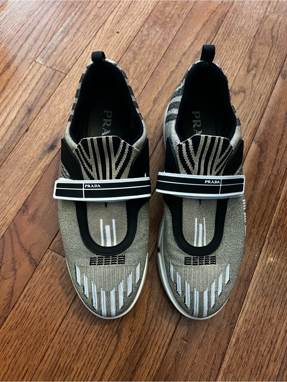 Prada Knit Cloudbust Slip-on Lurex Sock Sneakers